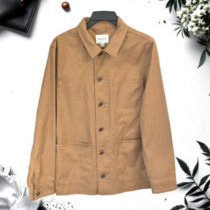 Good Fellow & Co Rust Cinnamon Brown Woven Button Chore Shirt Men Size Small